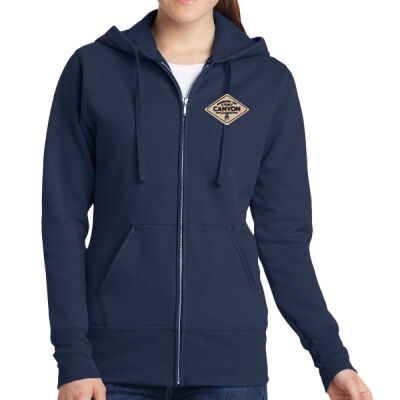 Friends of Canyon Camp Logo 1 - Women's Core Fleece Full Zip Hooded Sweatshirt Thumbnail