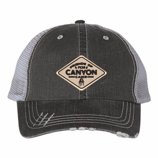 Friends of Canyon Camp Logo 1 - Mega Cap Herringbone Cotton Twill Mesh Cap Thumbnail