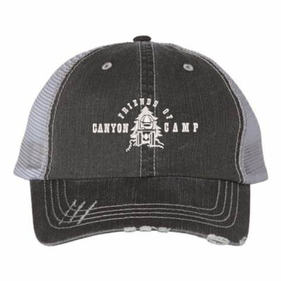 Friends of Canyon Camp Logo 2 - Mega Cap Herringbone Cotton Twill Mesh Cap Thumbnail