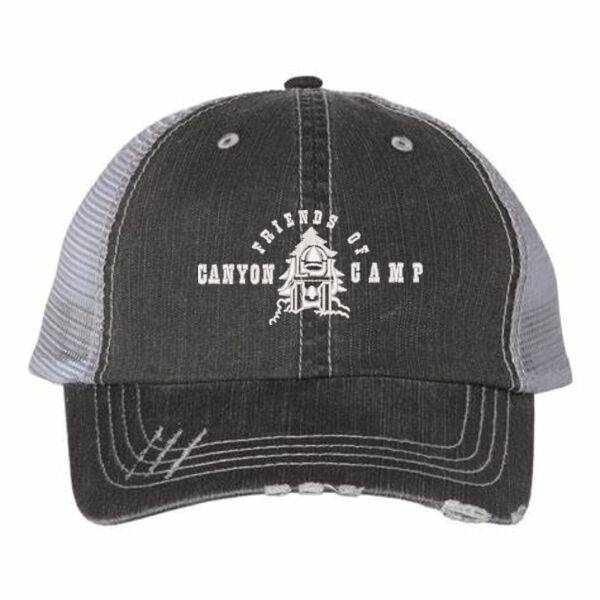 Friends of Canyon Camp Logo 2 - Mega Cap Herringbone Cotton Twill Mesh Cap Thumbnail