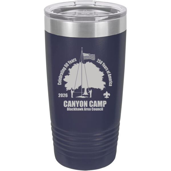 Friends of Canyon Camp Anniversary Logo - Premium Polar Camel Ringneck 20 oz. Tumbler Thumbnail